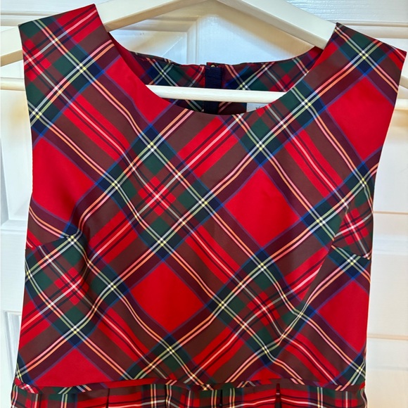 Vineyard Vines Jolly Plaid Dress Calypso Red Holiday Christmas Girl's 12 - Picture 3 of 7